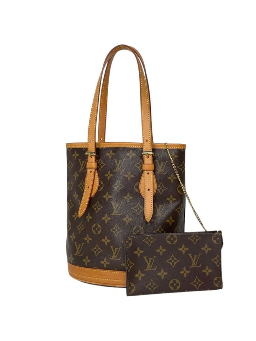 Louis Vuitton Petite Bucket PM Tote Bag Monogram Brown